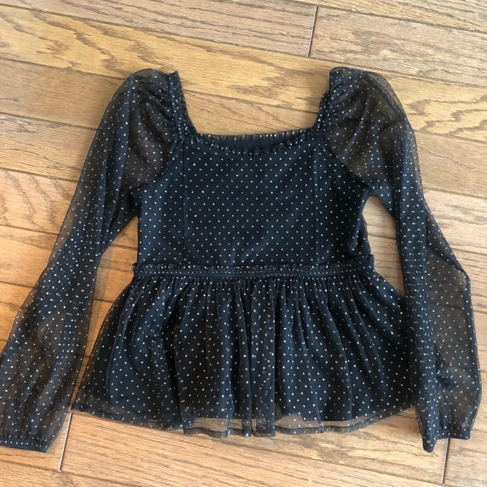 Elegant Black Polka Dot Women's Top